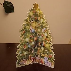 Vintage Advant Calendar Holiday Stand Up Christmas Tree